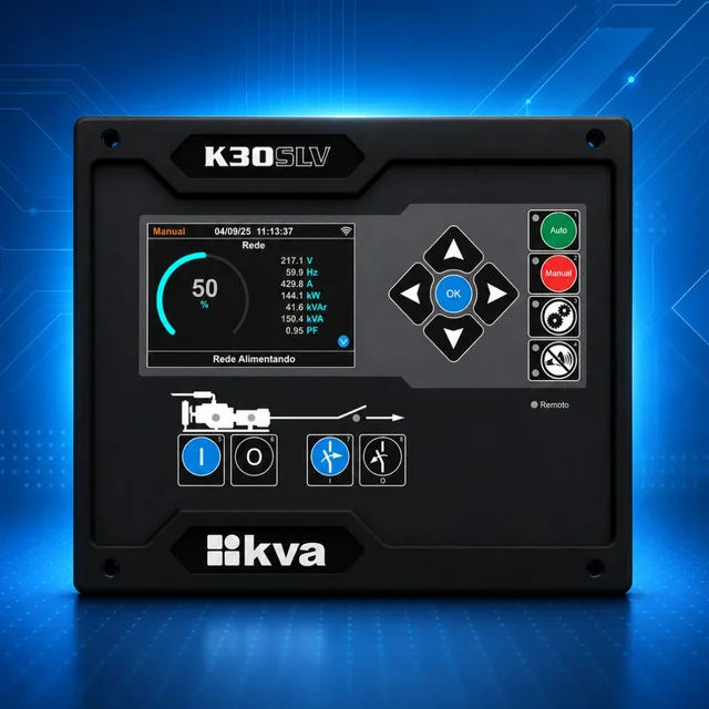 K30SLV, K30SLV V2026, controlador K30SLV, controlador lógico programável K30SLV, controlador para grupo gerador, controlador de gerador, CLP grupo ger
